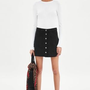 Zara Faux Suede Mini A-Line Skirt